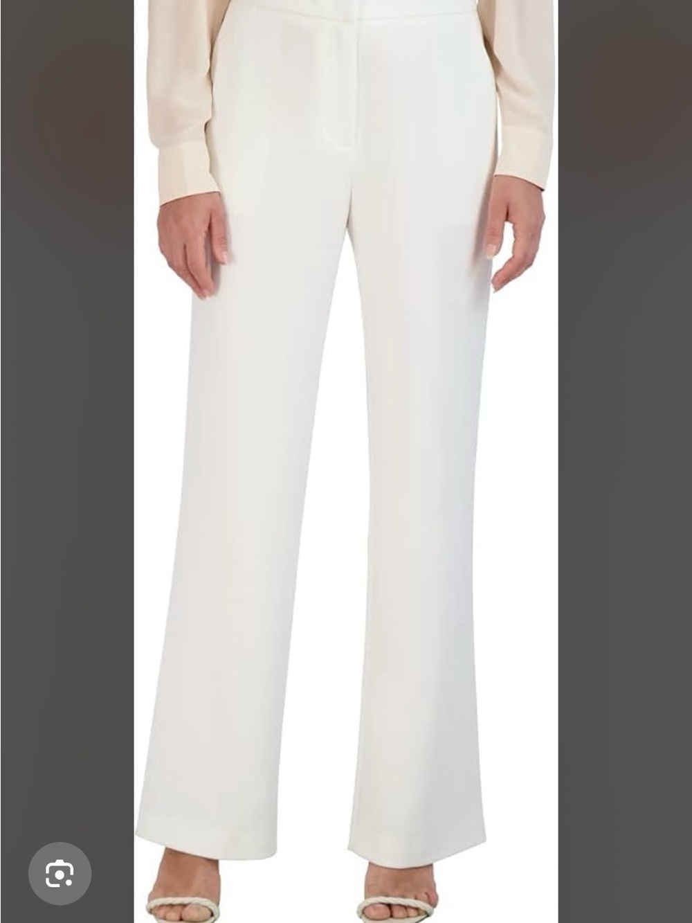 BCBG Classic Wide-Leg White Dress Pants